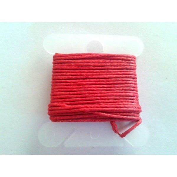 3M fil coton ciré rouge 1mm - macramé , shamballa ... - Photo n°1
