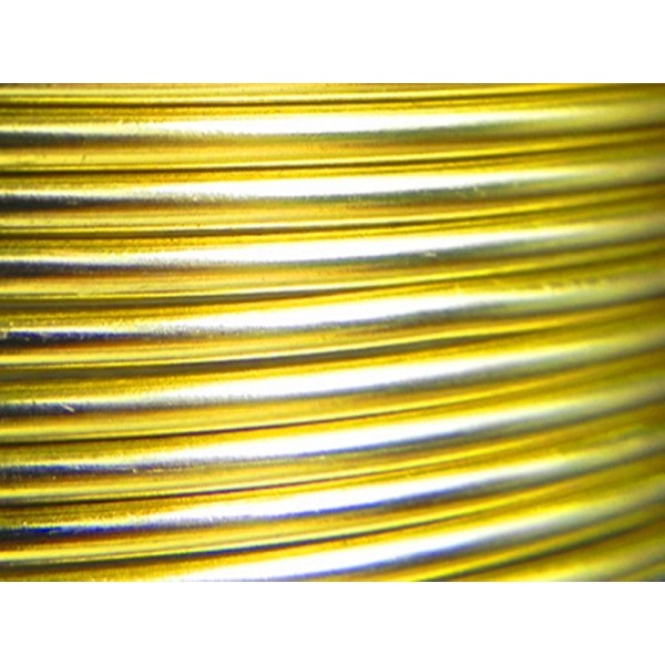 1 Mètre fil aluminium jaune soleil 4mm Oasis ® - Photo n°1