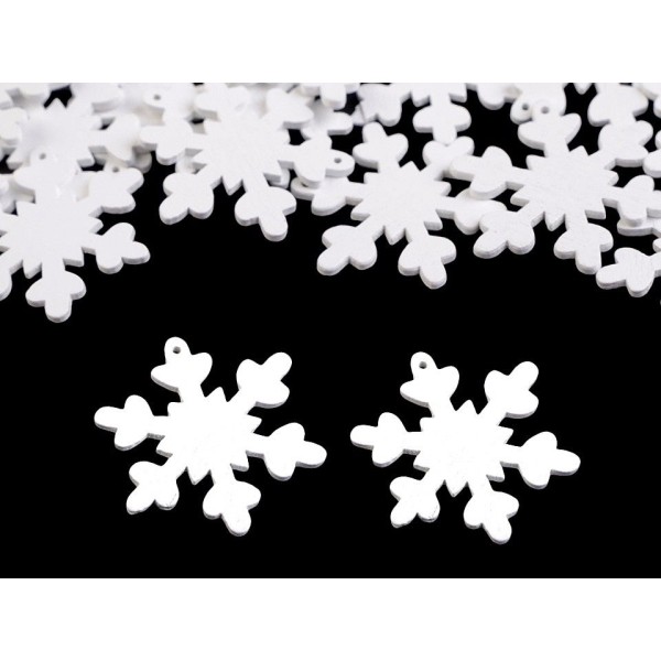 10pc Blanc en Bois découpé à Accrocher Ou À la Colle - Flocon de neige, Noël, Art de Noël, des Étoil - Photo n°2