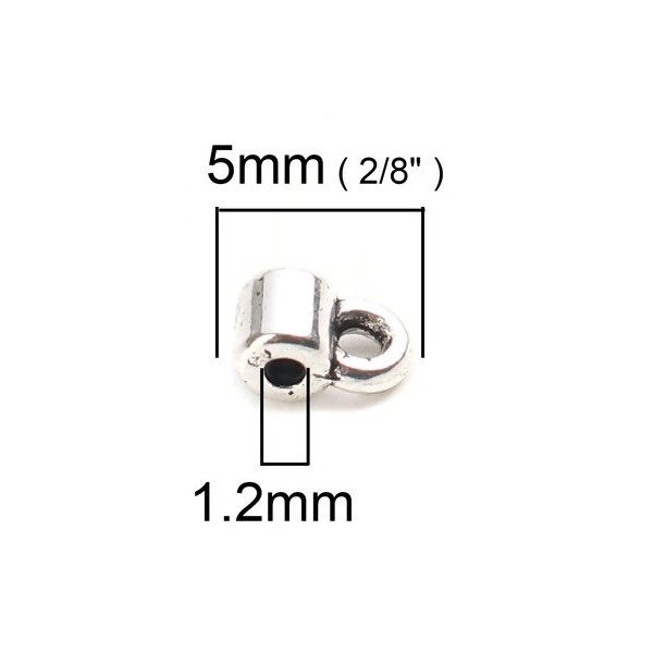 S110203846 PAX 250 pendentifs Bélières Simple 5 par 3mm metal Argent Platine - Photo n°1