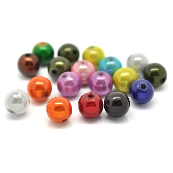 50 perles magiques 8 mm couleur mixte - SC15086- - Photo n°1