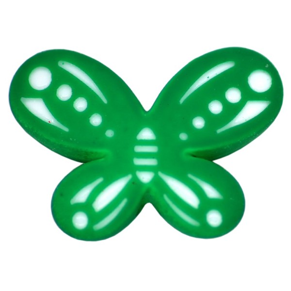 5 Papillons Vert Motifs Blanc - Photo n°1