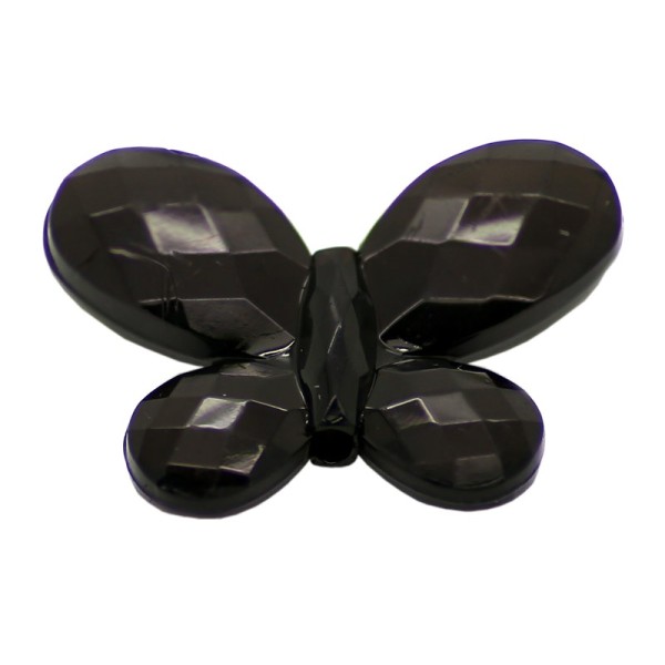 10 Papillons Facette 24 mm Noir - Photo n°1