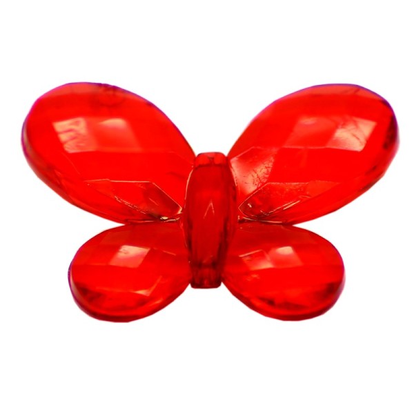 10 Papillons Facette 24 mm Rouge Foncé - Photo n°1