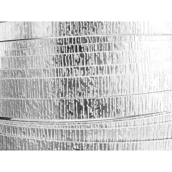 1 Mètre fil aluminium plat strié argent 5mm Oasis ® - Photo n°1
