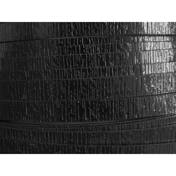 2 Mètres fil aluminium plat strié noir 5mm Oasis ® - Photo n°1