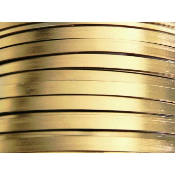 2 Mètres fil aluminium plat doré clair 5mm Oasis ® - Photo n°1