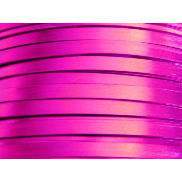 2 Mètres fil aluminium plat rose vif 5mm Oasis ® - Photo n°1