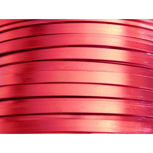 1 Mètre fil aluminium plat rouge 5mm Oasis ® - Photo n°1