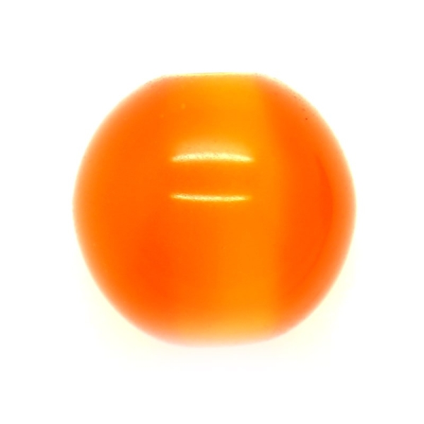 10 x Perle Résine Ronde Oeil de Chat 10mm Orange - Photo n°1