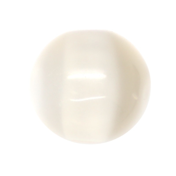 10 x Perle Résine Ronde Oeil de Chat 12mm Blanc - Photo n°1