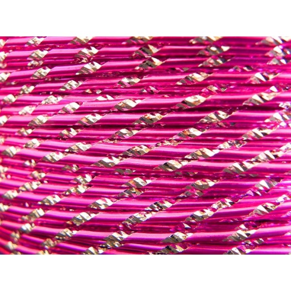 1 Mètre fil aluminium ciselé rose vif 2mm Oasis ® - Photo n°1
