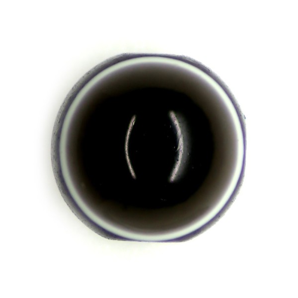 10 x Perle Résine Ronde Ovale Rayée 12mm Noir - Photo n°1