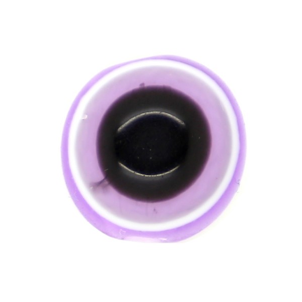 20 x Perle Résine Ronde Ovale Rayée 8mm Violet - Photo n°1