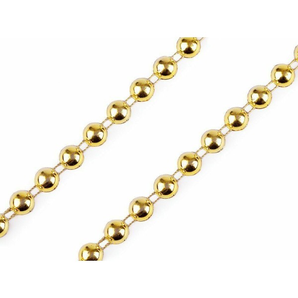 25m 3 d'Or de la Lumière de Noël de Perles de Garniture / Guirlande - Demi-perle de 8mm, Décor à la - Photo n°1