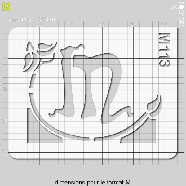 Pochoirs lettrine et monogramme art nouveau : M - Photo n°4