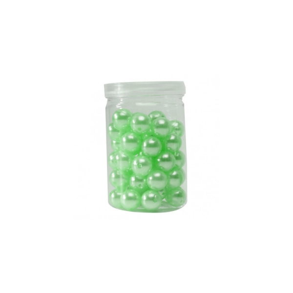 Petites perles nacrées (x50) vert anis - Photo n°1