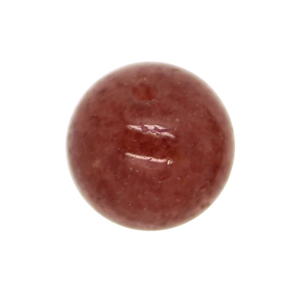 2 x Perle Quartz Rouge Brique 6mm - Photo n°1