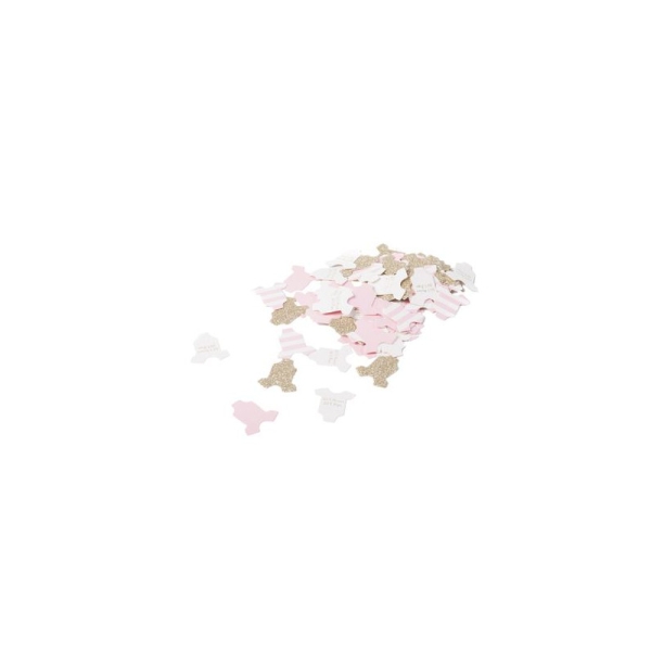 Confettis body bébé rose et or (x100) - Photo n°1