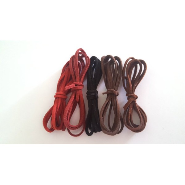 5 X 1m de suédine ( marron, noir, rouge ) - 3mm – 26 - Photo n°1