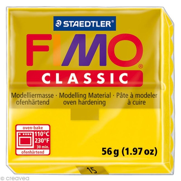 Fimo Classic Jaune d'or 15 - 56 gr - Photo n°1