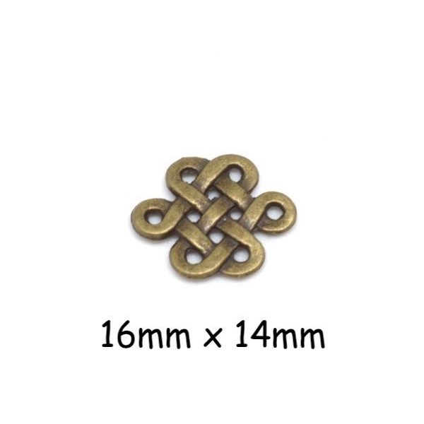 10 Perles Connecteurs Arabesque En Métal Bronze Motif Celtique - Photo n°1