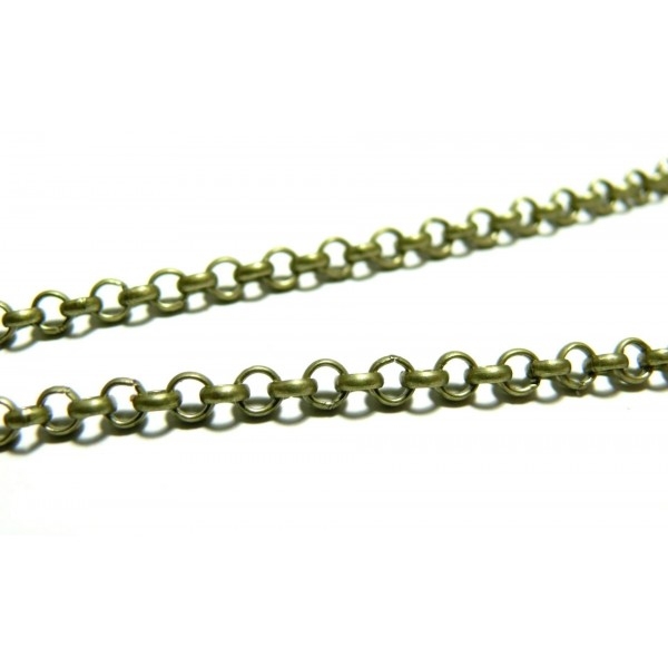 151102150351 PAX 10 mètres chaine maille rollo 2mm metal couleur Bronze - Photo n°1