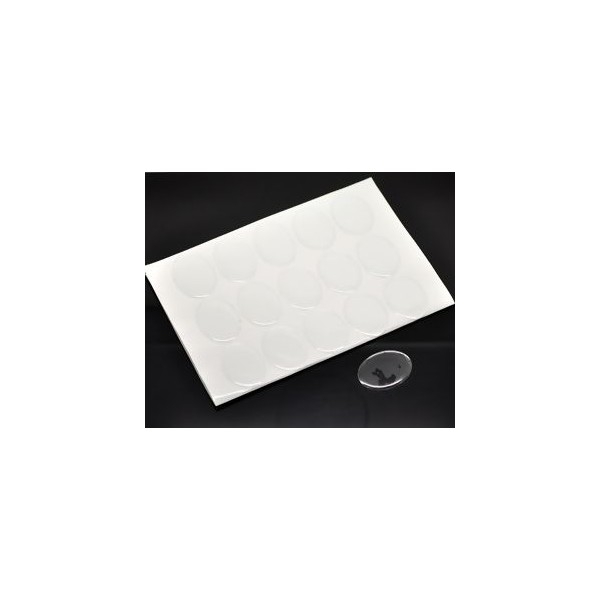 PS1117532 PAX 10 cabochons resine epoxy Ovale 30 par 40mm sticker autocollant epoxy transparent - Photo n°3