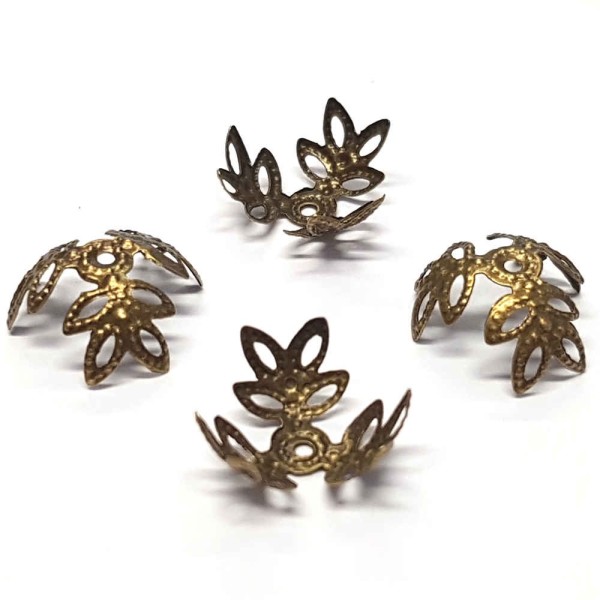 Calottes bijoux intercalaires coupelle 13 mm (50 pièces) Bronze - Photo n°1