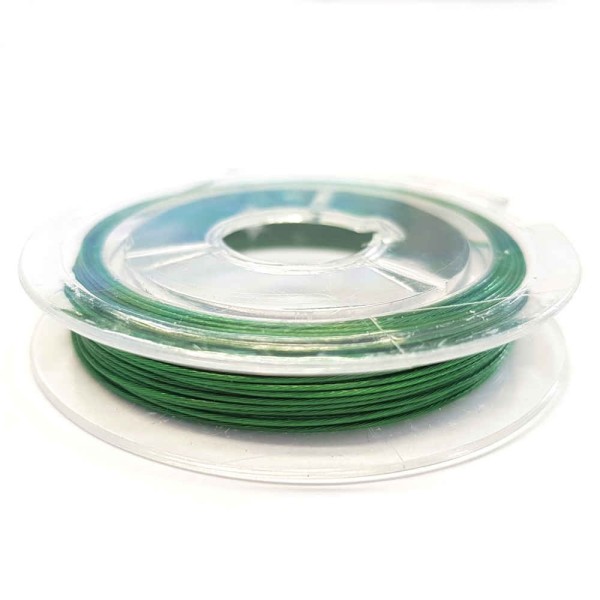 Accessoires création fil câblé 0.45 mm en bobine de 10 mètres Vert mousse - Photo n°1