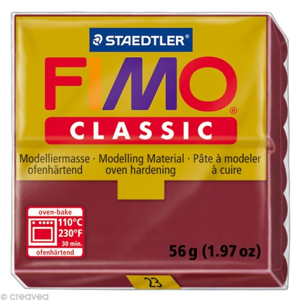 Fimo Classic Rouge bordeaux 23 - 56 gr - Photo n°1