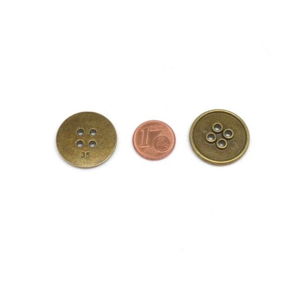 5 Boutons Connecteur En Métal De Couleur Bronze 23mm - Photo n°2