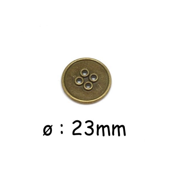 5 Boutons Connecteur En Métal De Couleur Bronze 23mm - Photo n°1