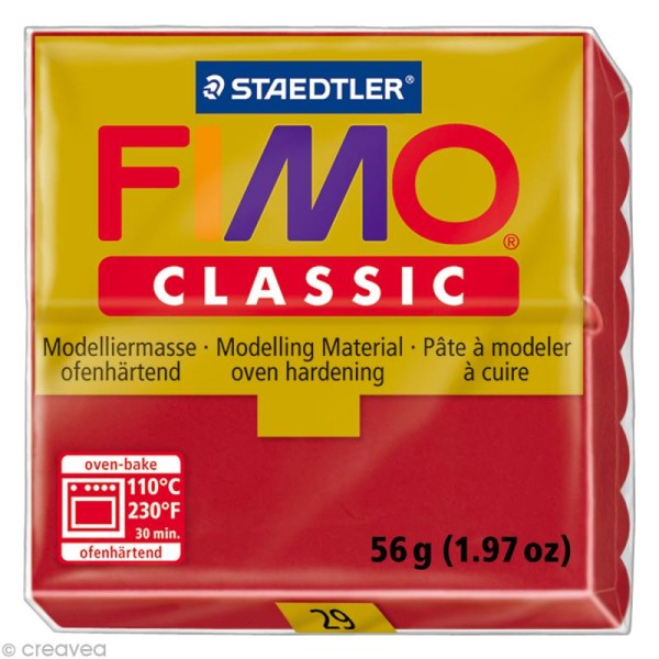 Fimo Classic Rouge carmin 29 - 56 gr - Photo n°1
