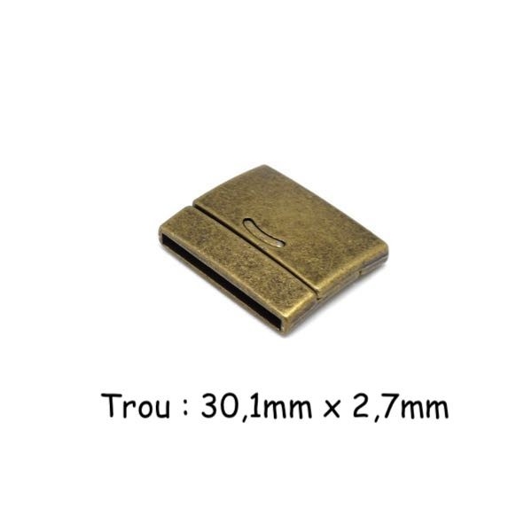 R-fermoir Aimanté 30mm Pour Bracelet Multirangs En Métal De Couleur Bronze - Manchette - Photo n°1