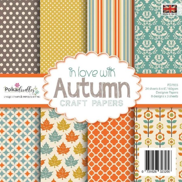 Papier scrapbooking Polkadoodles - In love with Autumn - 14,8 x 14,8 - 24 feuilles - Photo n°1