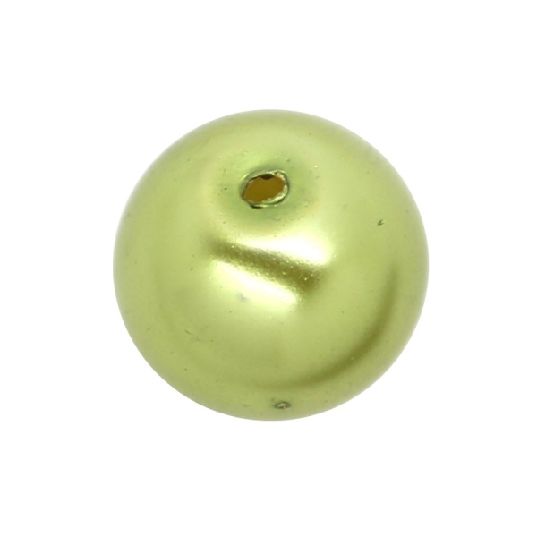 200 x Perle en Verre Nacrée 4mm Vert Jaune - Photo n°1