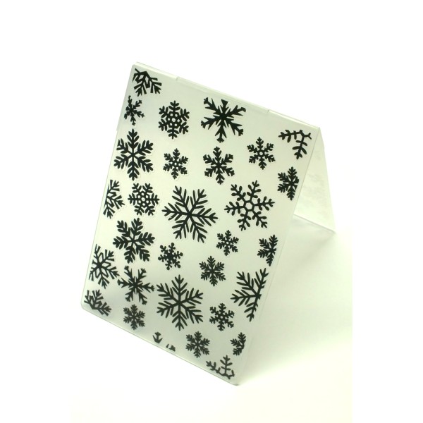 Classeur d'embossage en plastique motif flocons de neige  format  14.5*10.6*0.3 cm - Photo n°1
