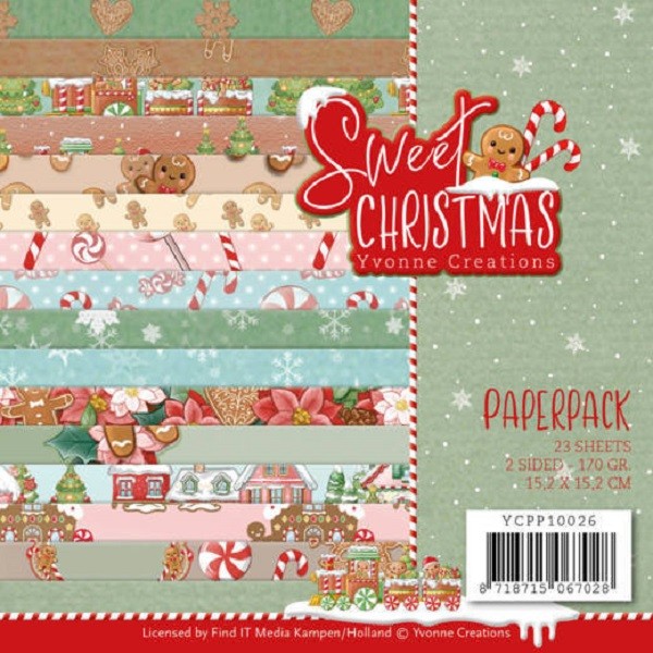 Papier scrapbooking Yvonne Creations - Sweet Christmas - 15 x 15 - 23 feuilles - Photo n°1