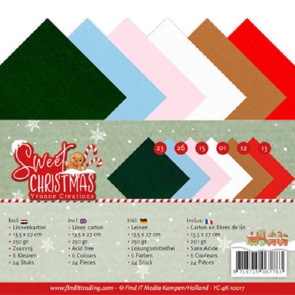 Set 24 cartes Yvonne Creations - Sweet Christmas - 14,8 x 21 cm - format A5 - Photo n°1