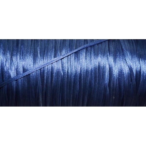 Cordon queue de rat bleu denim 2.5mm - Photo n°1