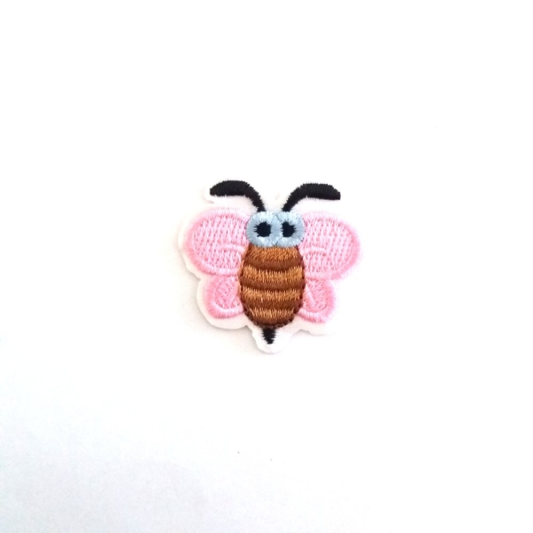 Thermocollant abeille rose et marron – 3,5x4cm – écusson à coudre – 14 - Photo n°1
