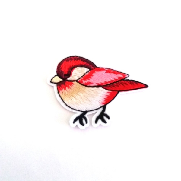 Thermocollant oiseau rouge gorge – 4,5x6,6cm – écusson à coudre – 33 - Photo n°1