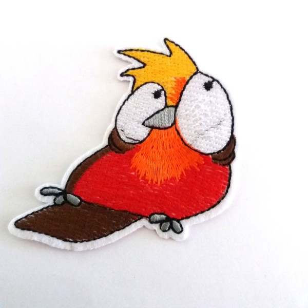 Thermocollant oiseau rouge – 7,1x6,3cm – écusson à coudre – 43 - Photo n°1