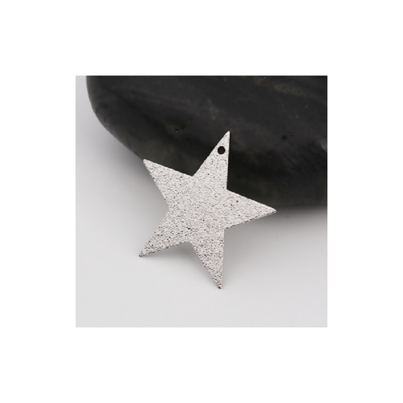 6 Pendentifs Breloques étoile Stardust 23mm x 22mm en Métal doré