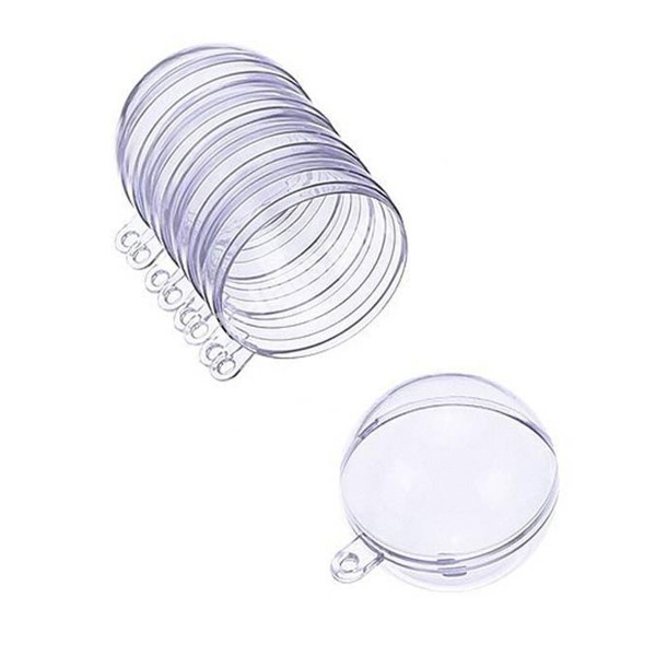 Set de mini boules plastique Transparentes - 4 cm - 8 pcs - Photo n°1