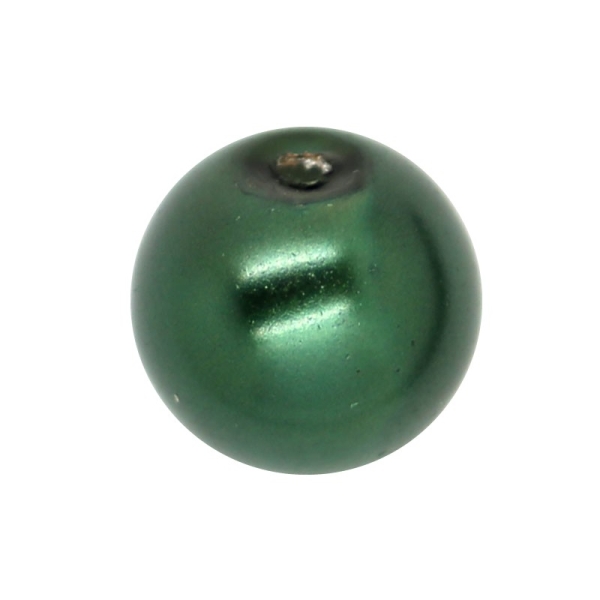 100 x Perle en Verre Nacrée 6mm Vert Foncé - Photo n°1