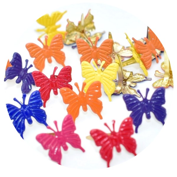 50 Attaches parisiennes papillons, brads scrapbooking - Photo n°1