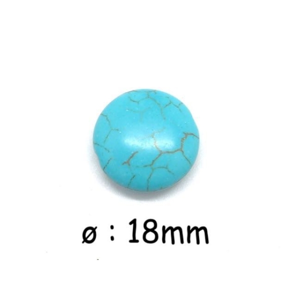 10 Perles Pastille 18mm Imitation Turquoise 