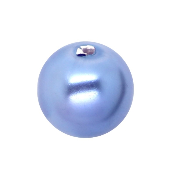 50 x Perle en Verre Nacrée 8mm Bleu - Photo n°1